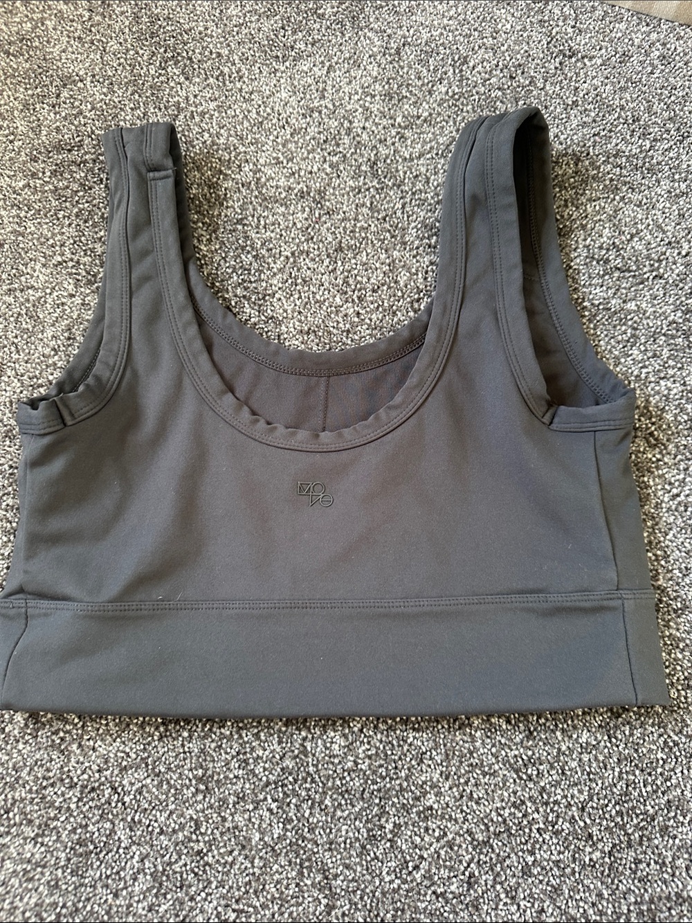 H&M Gray Scoop Neck Sports Bra with Subtle Logo